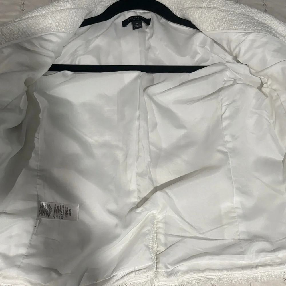 Ann Taylor Ivory Textured Tweed Blazer - Picture 10 of 14